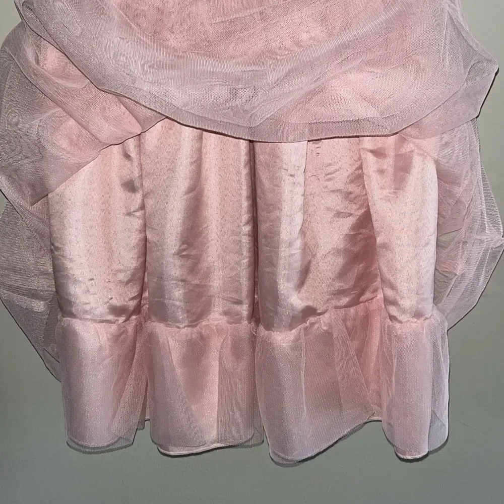 CHILDREN’S PLACE GIRLS SIZE LARGE 10/12 PINK SEQUINED DRESS